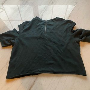 Cut Sleeved Cropped Top